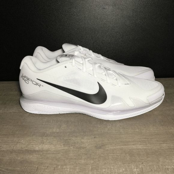 Nike Other - Nike Court Air Zoom Vapor Pro HC Tennis Shoes White Black CZ0220-124 Men's 12